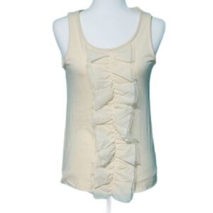 J.Crew Women Ivory Ruffle Tank Top Size XS